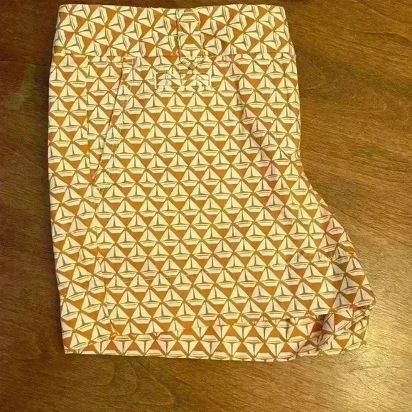 Land’S End Canvas Shorts Size 2 EUC orange-white Summer Lightweight Super Cute - Picture 5 of 6